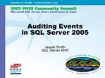 Auditing Events in SQL Server 2005