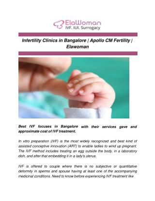 Infertility Clinics in Bangalore | Apollo CM Fertility | Elawoman