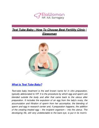 Test Tube Baby | How To Choose Best Fertility Clinic | Elawoman