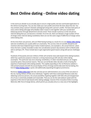 Best Online dating - Online video dating