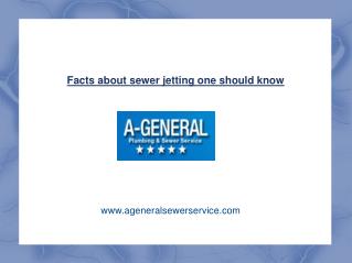 Know About Sewer Jetting Services
