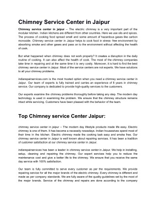 chimney service center in jaipur