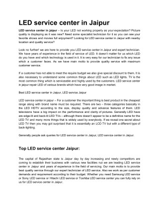 LED service center in jaipur