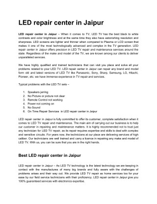 LED repair center in Jaipur