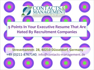 9 Points In Your Executive Resume That Are Hated By Recruitment Companies