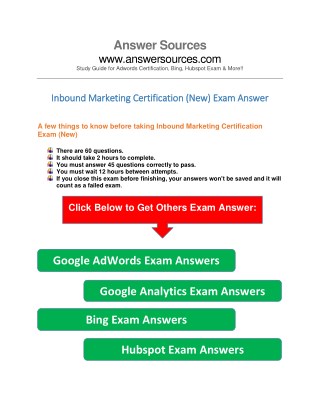 Inbound marketing exam answers