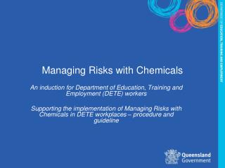 Managing Risks with Chemicals