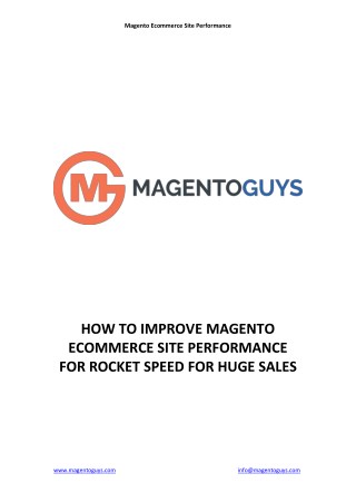 How to Improve Magento Ecommerce Site Performance