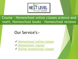 Course - Homeschool online classes science and math, Homeschool books - Homeschool reviews