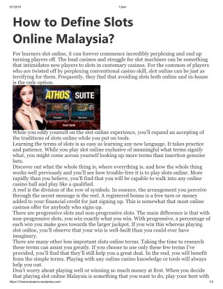 How to Define Slots Online Malaysia?
