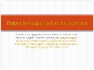 Raipur to Nagpur cab rental services