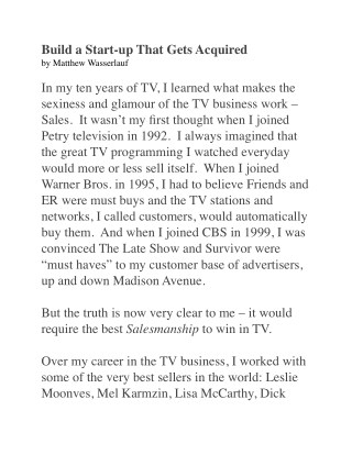 Contributor article written by serial startup entrepreneur Matt Wasserlauf