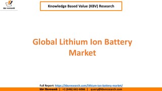 Global Lithium Ion Battery Market Segmentation