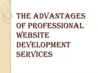 The Advantages of Professional Website Development Services