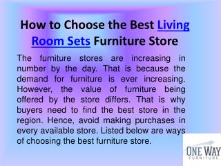 How to Choose the Best Living Room Sets Furniture Store