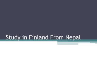 Study in Finland from Nepal