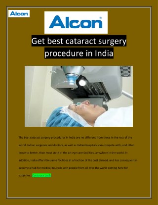 Get Best Cataract Surgery procedure in India