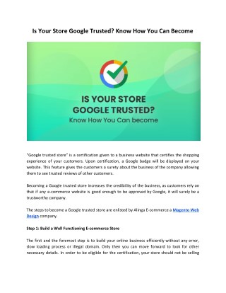 Know How You Can Earn Googleâ€™s Trust