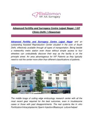 Advanced Fertility and Surrogacy Centre Lajpat Nagar | IVF Clinics Delhi | Elawoman