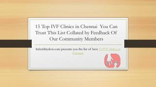15 Top IVF Clinics in Chennai You Can trust
