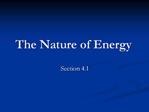 The Nature of Energy