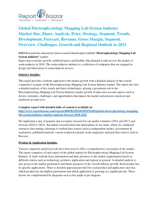 Global Electrophysiology Mapping Lab System Market 2018: Size, Share, Analysis, Regional Outlook and Forecast-2023: Rep