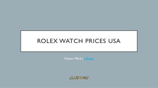 How Much Does A Rolex Watch Cost