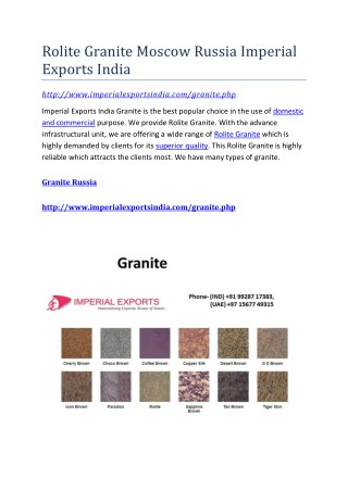 Rolite Granite Moscow Russia Imperial Exports India