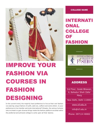 IMPROVE YOUR FASHION VIA COURSES IN FASHION DESIGNING