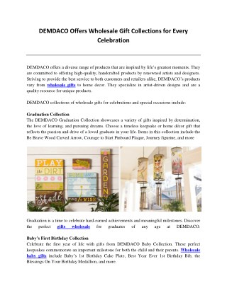DEMDACO Offers Wholesale Gift Collections for Every Celebration