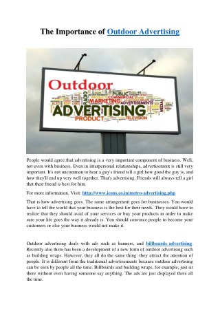 The Importance of Outdoor Advertising