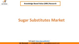 Sugar Substitutes Market to reach a market size of $18.5 billion by 2023