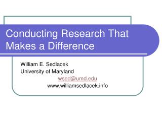 Conducting Research That Makes a Difference