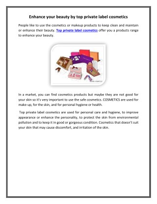 Enhance your beauty by top private label cosmetics