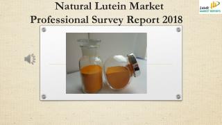 Natural Lutein Market Professional Survey Report 2018