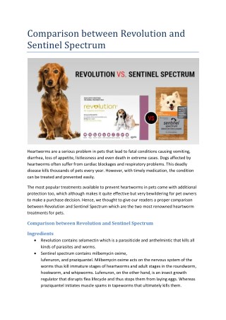 Comparison between Revolution and Sentinel Spectrum