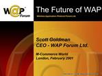 Scott Goldman CEO - WAP Forum Ltd. M-Commerce World London, February 2001