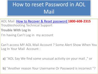 How to Reset Password Email |  1844 964 2969 Get Assist Solution Help
