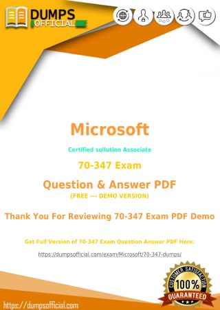 Prepare 70-347 Exam with Actual 70-347 Dumps [PDF]