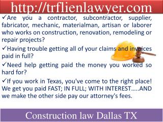 Construction liens Fort Worth TX
