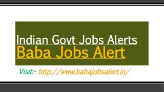 Indian Govt Jobs Alerts | Baba Jobs Alert