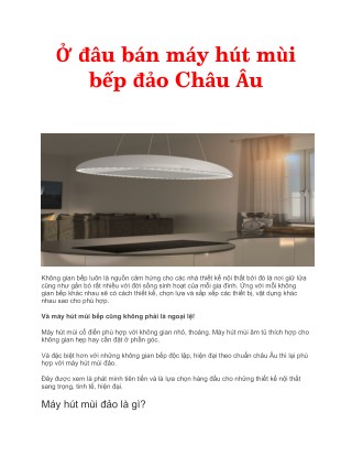 á»ž Ä‘Ã¢u bÃ¡n mÃ¡y hÃºt mÃ¹i báº¿p Ä‘áº£o ChÃ¢u Ã‚u