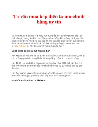 TÆ° váº¥n mua báº¿p Ä‘iá»‡n tá»« Ã¢m chÃ­nh hÃ£ng uy tÃ­n