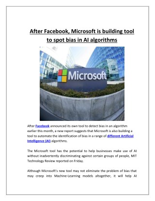 After Facebook, Microsoft is building tool to spot bias in AI algorithms | Business Standard News