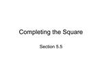 Completing the Square