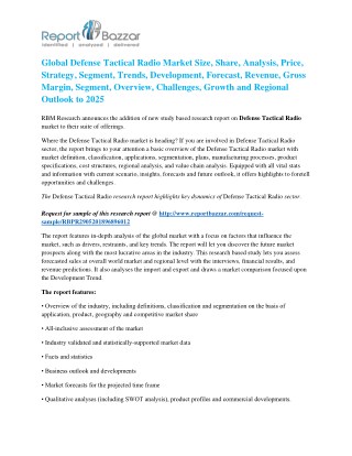 Defense Tactical Radio Market And What Makes it a Booming Industry According to Following Research Report: 2018-2025