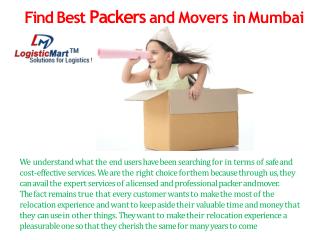 Find Top Packers and Movers in Mumbai - LogisticMart