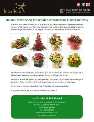 Online Flower Shop for Reliable International Flower Delivery