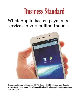 WhatsApp to hasten payments services to 200 million IndiansÂ 