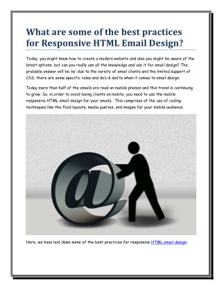 What are some of the best practices for Responsive HTML Email Design?